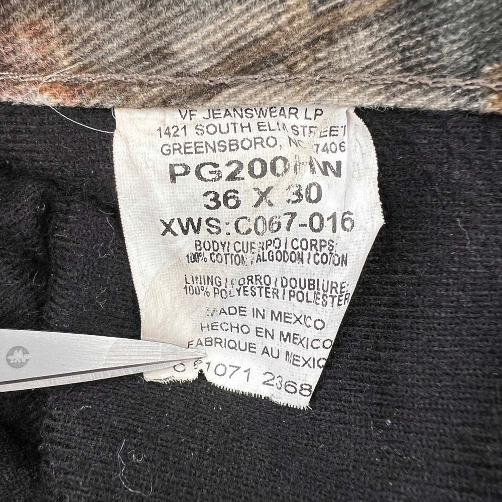 VTG Y2K Wrangler Pro Gear Camo Pants 36x25 Men Brown Fleece Lined Hunting Ranch - Picture 5 of 10